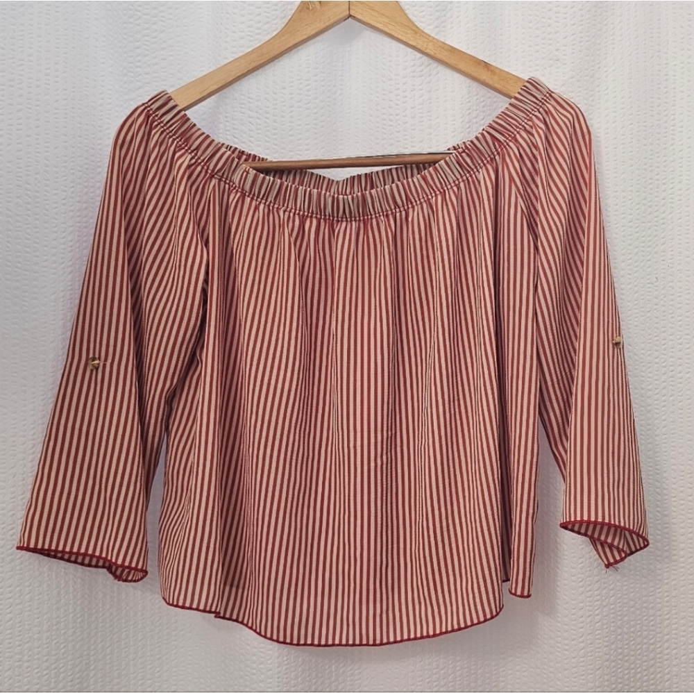 Vivace Striped Off-Shoulder Women's Top Size L